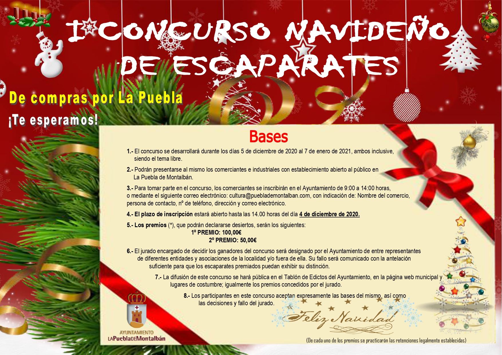 I CONCURSO NAVIDEÑO DE ESPAPARATES – Ayto. La Puebla de Montalbán